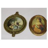 Vintage Italian Wood Framed Pictures Lot of 2