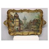 Painted Serving Tray Made in Italy 23" x 14"