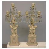 Cast Iron Cherub Cast Iron Candelabras 17"T