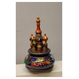 Music Box "The Russian Village" 8" Tall