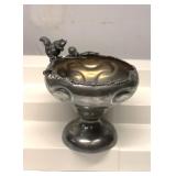 Victorian silverplate nut bowl with squirrel