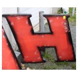 Vintage Metal " H " Sign 36" Tall