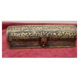 Wood Tin Wraped Trinket Box