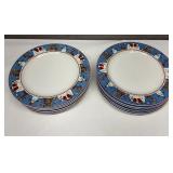 SAKURA Debbie Mumm SNOWMAN Christmas Plates