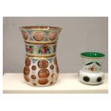 Vintage Bohemian Czech Cased Glass Vases 2