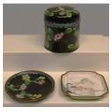 Chinese Cloisonne Dishes Lot of 3