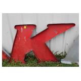 Vintage Metal " K " Sign 36" Tall