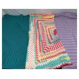 Knitted Lap Blankets Like New Condition