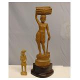 Vintage MCM OAK Hand Carved Statue