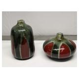 Pottery Vases set of 2 10" Tall