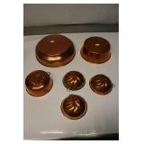 Vintage Copper Jello Molds Lot