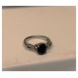 Marked 925 Sterling Silver Tourmaline Ring