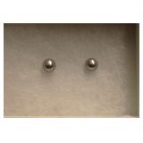 10K Gold Post Grey Cultured Pearl Earrings