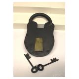 GIANT Antique Padlock 2 Keys