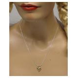 10K Yellow Gold Marked Diamond Heart Pendant