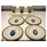 Gold Buffet Royal Gallery Egg Salad Plates & Cups