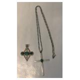 925 Marked Sterling Silver Crucifix & Pendant