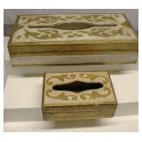 Wood Kleenex Boxes set 2