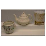 Vintage Tea Pot Cherub Vanity Item Plant Pot