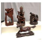 Vintage Boxwood Art Carving Figurines Lot