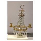 Vintage Crystal & Gold Two-Arm Candle Holder