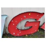 Vintage Metal " G " Sign 36" Tall