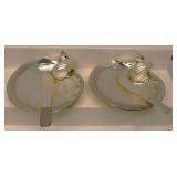 White Sea Shell Condiment Dishes set 2