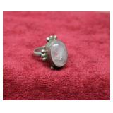 Vintage 925 Marked Sterling Crystal Quartz Ring