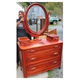 Davis Cabinet Co. Cherry Dresser w Mirror