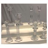 Vintage Clear Glass Candle Holders Lot