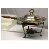 Vintage Ornate Silver Plate Chafing Dish Warmer