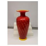 Vintage Signed Art Glass Vase 17.5" Tall