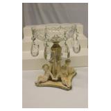 Cast Iron Cherub Base Crystal Bowl Candy Dish