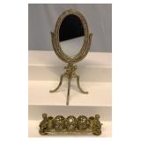Gold Filigree Lipstick Holder & Mirror