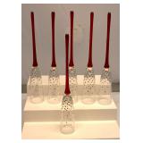 Champagne Flutes Toasting Red Stem Footless Clear