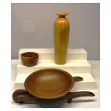 Wood Vase & Candy Dishes
