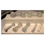 Vintage EAPG Clear Pressed Cut Glass Knife Rests