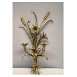 Mid Century Metal Canelabra Wall Sconce 30" Tall