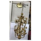 Vintage Electric Metal Chandelier 5 Lights 27" T