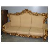 French Style Very Large Ornate Sofa 88"W 50"T 31"D