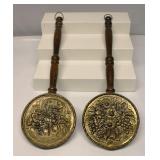 Vintage Hammered Brass Match Holders England set 2