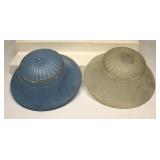 Vintage Glass Hanging Light Shades set of 2