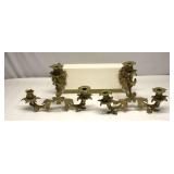 Vintage French Brass Candelabra Wall Sconces set 2