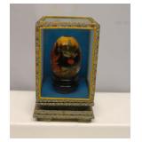 Vintage Japanese Wood Carved Egg