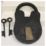 Iron Metal Large Pad Lock w Keys