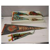 New York World Fair Pennant 1964 w Misc. Items
