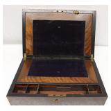 Antique Wood Lap Writing Desk Storage Chest Box