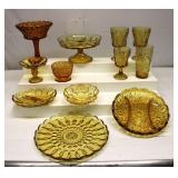 Mid Century Amber Glassware