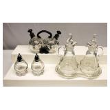Art Nouveau glass cruet set Imperial Glass Shakers