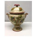 Vintage Italian Majolica Tureen 14" Tall